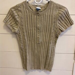 American Eagle Outfitters Sage green Button-Up Knit Top